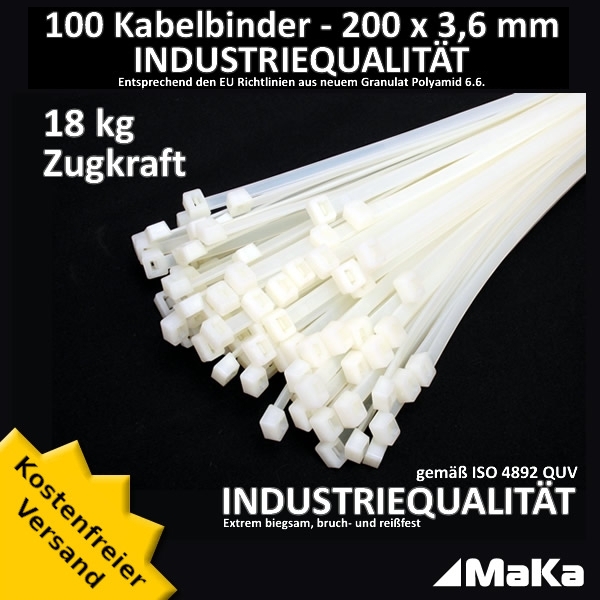 100x Kabelbinder 450 x 9,0mm ; Industriequalität