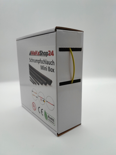 Spenderbox  1,6 > 0,8 mm    Lnge: 25 Meter - Mini Box Schrumpfschlauch schwarz 2:1 ohne Kleber
