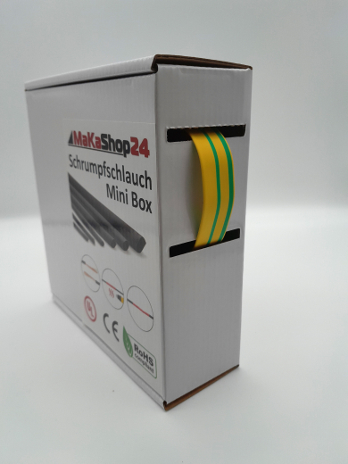 Spenderbox  12,7 > 6,4 mm    Lnge: 15 Meter - Mini Box Schrumpfschlauch schwarz 2:1 ohne Kleber