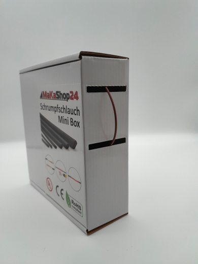 Spenderbox  1,2 > 0,6 mm    Lnge: 25 Meter - Mini Box Schrumpfschlauch braun 2:1 ohne Kleber