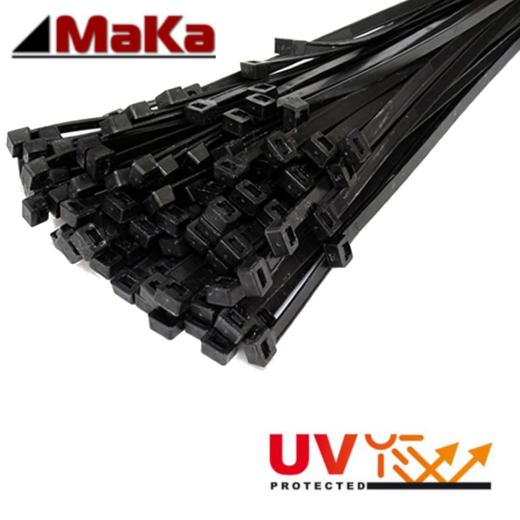 200 Stck = 2 VPE -Kabelbinder - 368 x 7,6 mm - Extra UV Resistnt - 7 Jahre UV Geschtzt - schwarz
