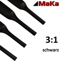 2 Meter Schrumpfschlauch schwarz 3:1 UL-Zulassung   4,8 mm
