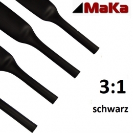 10 Meter Schrumpfschlauch schwarz 3:1 UL-Zulassung   6,0 mm