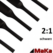 > 25,4mm Schwarz Flexibel 1m Schrumpfschlauch 2:1 50,8