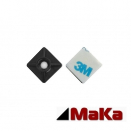 100 Stck Klebe/ Schraubsockel 19 x 19 mm schwarz fr Kabelbinder bis 3,6 mm  mit 3M Kleber