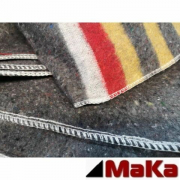 2 x Umzugsdecke 150 x 200 cm Grau mit Rot-Weien Streifen
