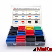750 tlg Schrumpfschlauch Sortiment  farbig 2:1 ohne Kleber // mit Aufbewahrungsbox