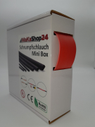 Spenderbox  25,4 > 8,5 mm    Lnge: 8 Meter - Mini Box Schrumpfschlauch rot 3:1 mit Kleber
