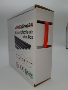 Spenderbox  6,4 > 2,1 mm    Lnge: 10 Meter - Mini Box Schrumpfschlauch rot 3:1 mit Kleber
