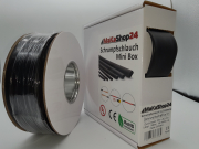 Spenderbox  25,4 > 8,5 mm    Lnge: 7 Meter - Mini Box Schrumpfschlauch schwarz 3:1 mit Kleber