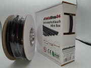 Spenderbox  6,4 > 2,1 mm    Lnge: 10 Meter - Mini Box Schrumpfschlauch schwarz 3:1 mit Kleber