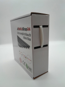 Spenderbox  4,8 > 2,4 mm    Lnge: 20 Meter - Mini Box Schrumpfschlauch wei 2:1 ohne Kleber
