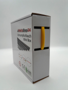 Spenderbox  6,4 > 3,2 mm    Lnge: 15 Meter - Mini Box Schrumpfschlauch gelb 2:1 ohne Kleber