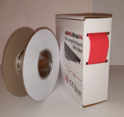 Spenderbox  25,4 > 12,7 mm    Lnge: 10 Meter - Mini Box Schrumpfschlauch rot 2:1 ohne Kleber
