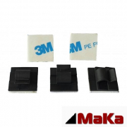 100 Stck Kabelklemme  schwarz 26 x 26 mm fr Kabel bis  16 mm  mit 3M Kleber