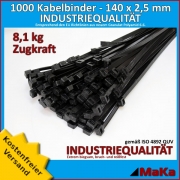 Kabelbinder ROT 3,6x140 mm 200 Stück